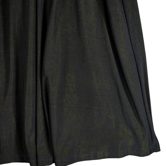 Kiyonna Midi Dress sz 4 Women Black Gold Metallic 3/4 Sleeve Stretch Ruched NEW - Picture 11 of 11